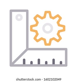 ruler vector color line icon 