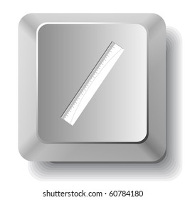 Ruler. Vector computer key.