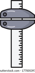 ruler vector flat color icon 
