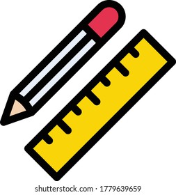 ruler vector flat color icon