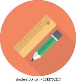 ruler vector flat color icon 