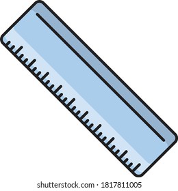 ruler vector flat color icon 