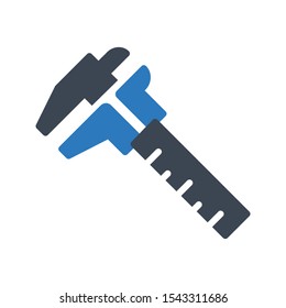 ruler  vector glyph color icon 