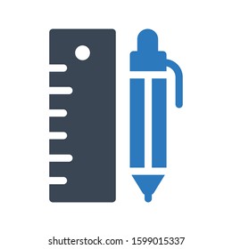 ruler vector glyph color icon 