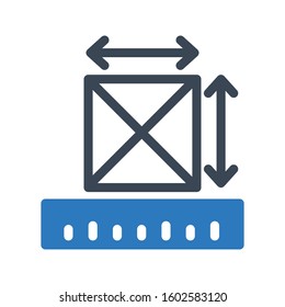 ruler vector glyph color icon 