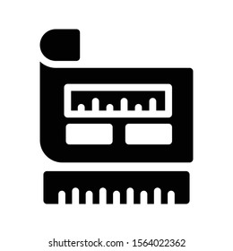 ruler vector glyph flat icon