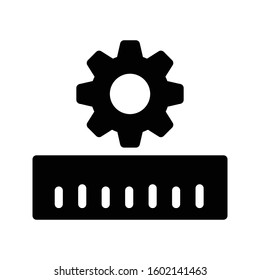 ruler vector glyph flat icon 
