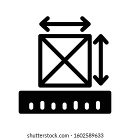 ruler vector glyph flat icon 