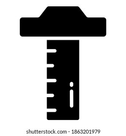 ruler vector glyph  icon, school and education icon