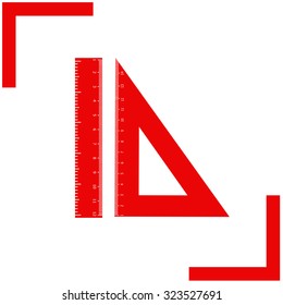 Ruler vector icon.