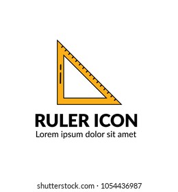 Ruler vector icon.Can be used as icon or logo for websites, applications, mobile and UI design, vector illustration