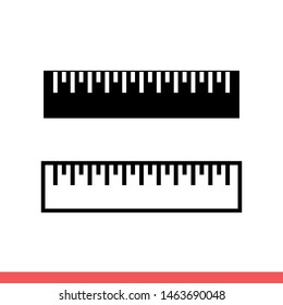 Ruler vector icon, fill and outline measure symbol. Simple, flat design for web or mobile app