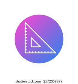 Ruler vector icon, flat design gauge symbol.