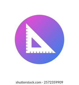 Ruler vector icon, flat design gauge symbol.