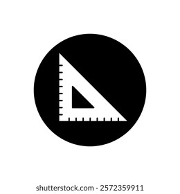 Ruler vector icon, flat design gauge symbol.