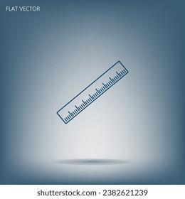 Ilustración plana del icono del vector de regla.