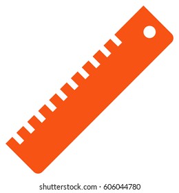 Ruler vector icon. Flat orange symbol. Pictogram is isolated on a white background. Designed for web and software interfaces.