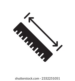 Ruler vector icon. Ruler flat sign design. Ruler distance symbol pictogram. UX UI scale icon