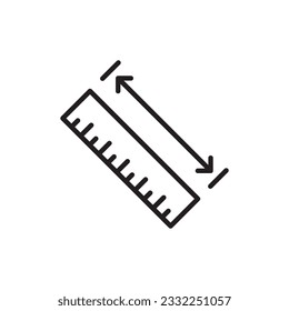 Ruler vector icon. Ruler flat sign design. Ruler distance symbol pictogram. UX UI scale icon