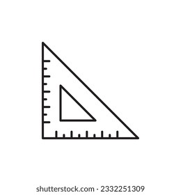 Icono de vector de regla. Diseño de señas planas gobernantes. Pictograma del símbolo de distancia de la regla. icono de escala de interfaz de usuario