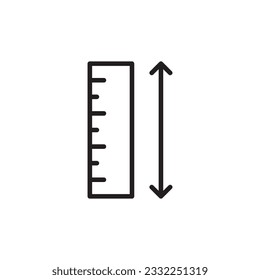 Ruler vector icon. Ruler flat sign design. Ruler distance symbol pictogram. UX UI scale icon