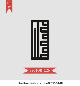 Ruler vector icon, illustration symbol