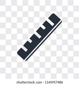 Ruler vector icon isolated on transparent background, Ruler logo concept