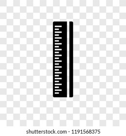 Ruler vector icon isolated on transparent background, Ruler transparency logo concept