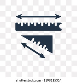 Ruler vector icon isolated on transparent background, Ruler transparency concept can be used web and mobile