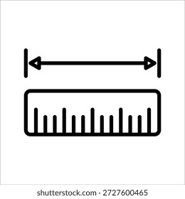 Regla Vector icono línea Plantilla