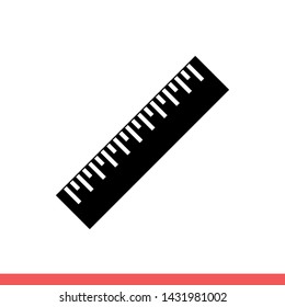 Ruler vector icon, measure symbol. Simple, flat design for web or mobile app