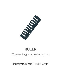 Ruler vector icon on white background. Flat vector ruler icon symbol sign from modern e learning and education collection for mobile concept and web apps design.