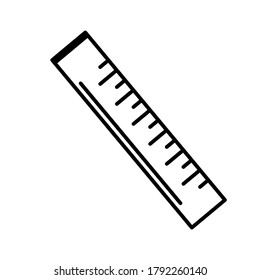 Ruler vector icon. Ruler outline illustration. Stationery template design 