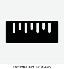 Ruler vector icon. Solid Vector Icon 