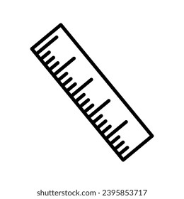 icono del vector de regla, regla en estilo plano de moda