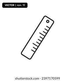Lineal-Vektorsymbol, Lineal im trendigen Flachstil. Vektorsymbol