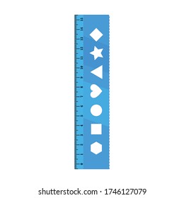 Icono de vector de regla.Icono de vector de dibujos animados aislado en la regla de fondo blanca.