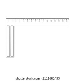 Ruler vector icon.Outline vector icon isolated on white background ruler.