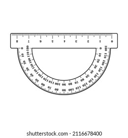 Ruler vector icon.Outline vector icon isolated on white background ruler.