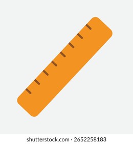 Vetor de Régua - Ilustração vetorial de uma régua plana com marcações, ideal para medição, educação, desenho, precisão e temas de fornecimento escolar