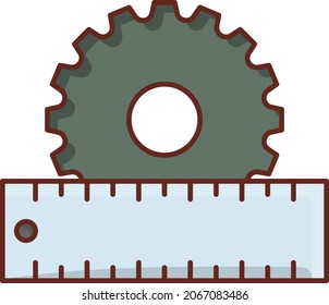 ruler Vector illustration on a transparent background. Premium quality symbols.Vector line flat color icon for concept and graphic design.