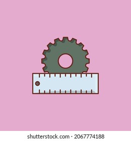 ruler Vector illustration on a transparent background. Premium quality symbols.Vector line flat color icon for concept and graphic design.