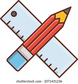 ruler Vector illustration on a transparent background. Premium quality symbols. Vector Line Flat color  icon for concept and graphic design.
