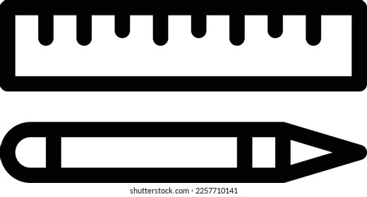 ilustración del vector de regla en un fondo transparente. Símbolos de calidad superior. Iconos vectoriales de línea delgada para el diseño de conceptos y gráficos. 
