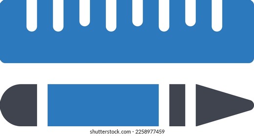 ilustración del vector de regla en un fondo transparente. Símbolos de calidad superior. Iconos vectoriales de glifos para diseño de conceptos y gráficos. 
