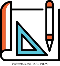 ruler Vector illustration on a transparent background. Premium quality symmbols. Line Color vector icons for concept and graphic design.