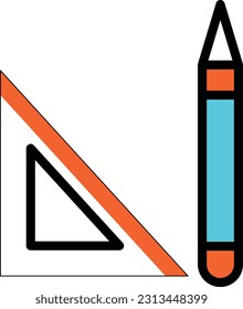 ruler Vector illustration on a transparent background. Premium quality symmbols. Line Color vector icons for concept and graphic design.