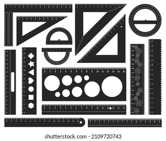 Ruler vector illustration on white background. Vector black set icon protractor of triangle. Isolated black set icon ruler .