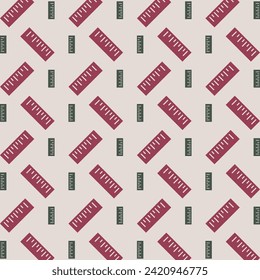 Ruler vector Illustration repeating trendy cute pattern colorful paper print