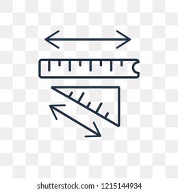 Ruler vector outline icon isolated on transparent background, high quality linear Ruler transparency concept can be used web and mobile